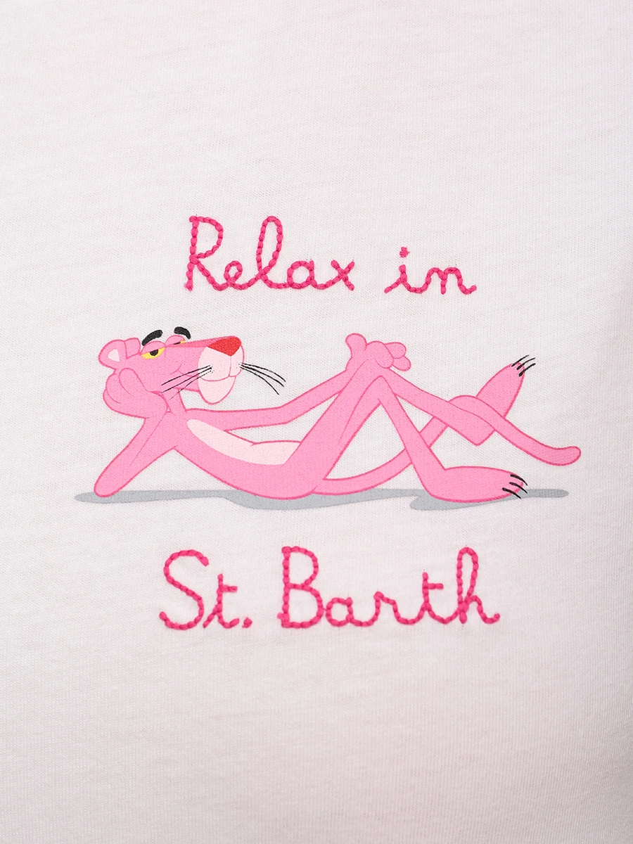 Футболка хлопковая MC2 SAINT BARTH EMILIE - PINK RELAX 01 EMB Белый  Фото 6