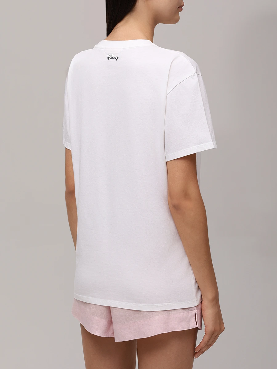 Футболка хлопковая MC2 SAINT BARTH EMILIE - MINNIE PERFECT 01N EMB Белый  Фото 3