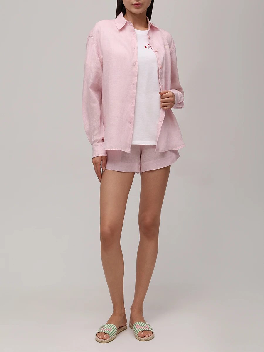 Футболка хлопковая MC2 SAINT BARTH EMILIE - 50 NERVOSA 50 DELIZIOSA 01N EMB Белый  Фото 2