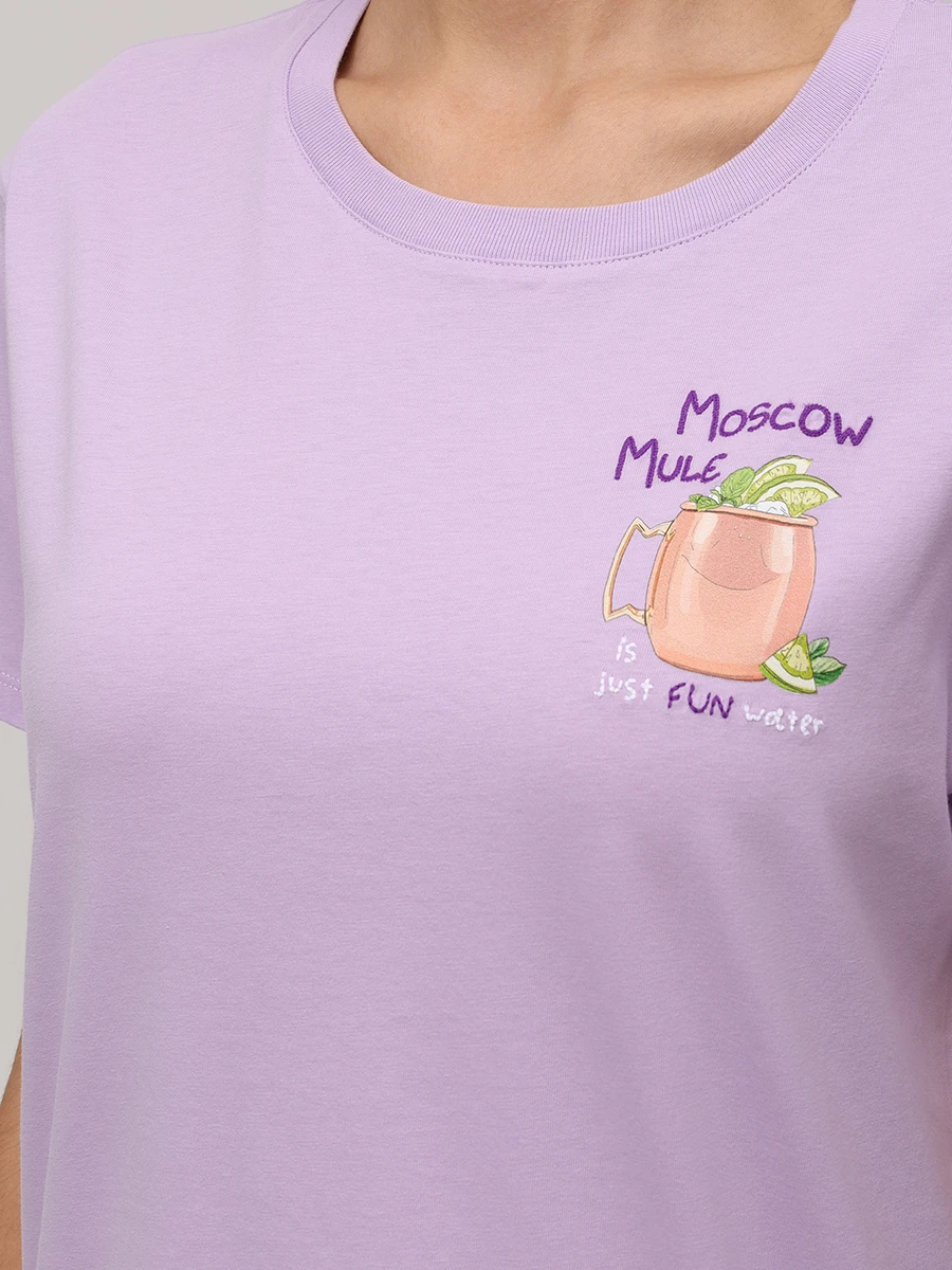 Футболка хлопковая MC2 SAINT BARTH EMILIE - MOSCOW SUMMER 24 EMB Принт  Фото 5