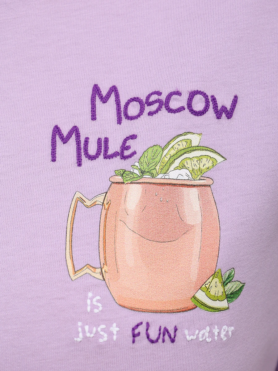 Футболка хлопковая MC2 SAINT BARTH EMILIE - MOSCOW SUMMER 24 EMB Принт  Фото 6