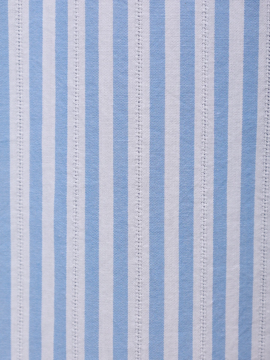 Платье-рубашка хлопковое MC2 SAINT BARTH ADELINE - COTTON STRIPES 31 LUX EMB Голубой  Фото 6