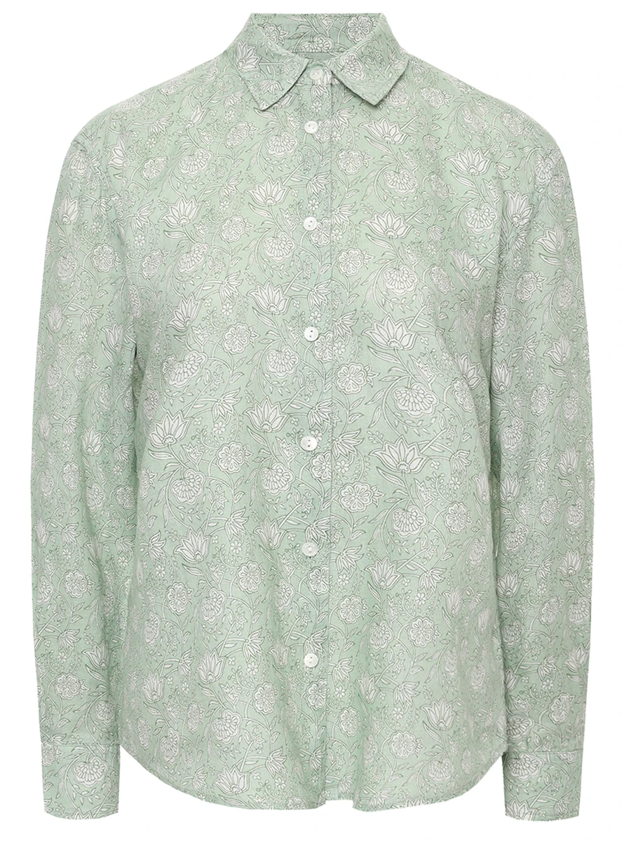 Рубашка льняная MC2 SAINT BARTH MEREDITH - LINEN BLOCK FLOWERS 53 Зеленый 