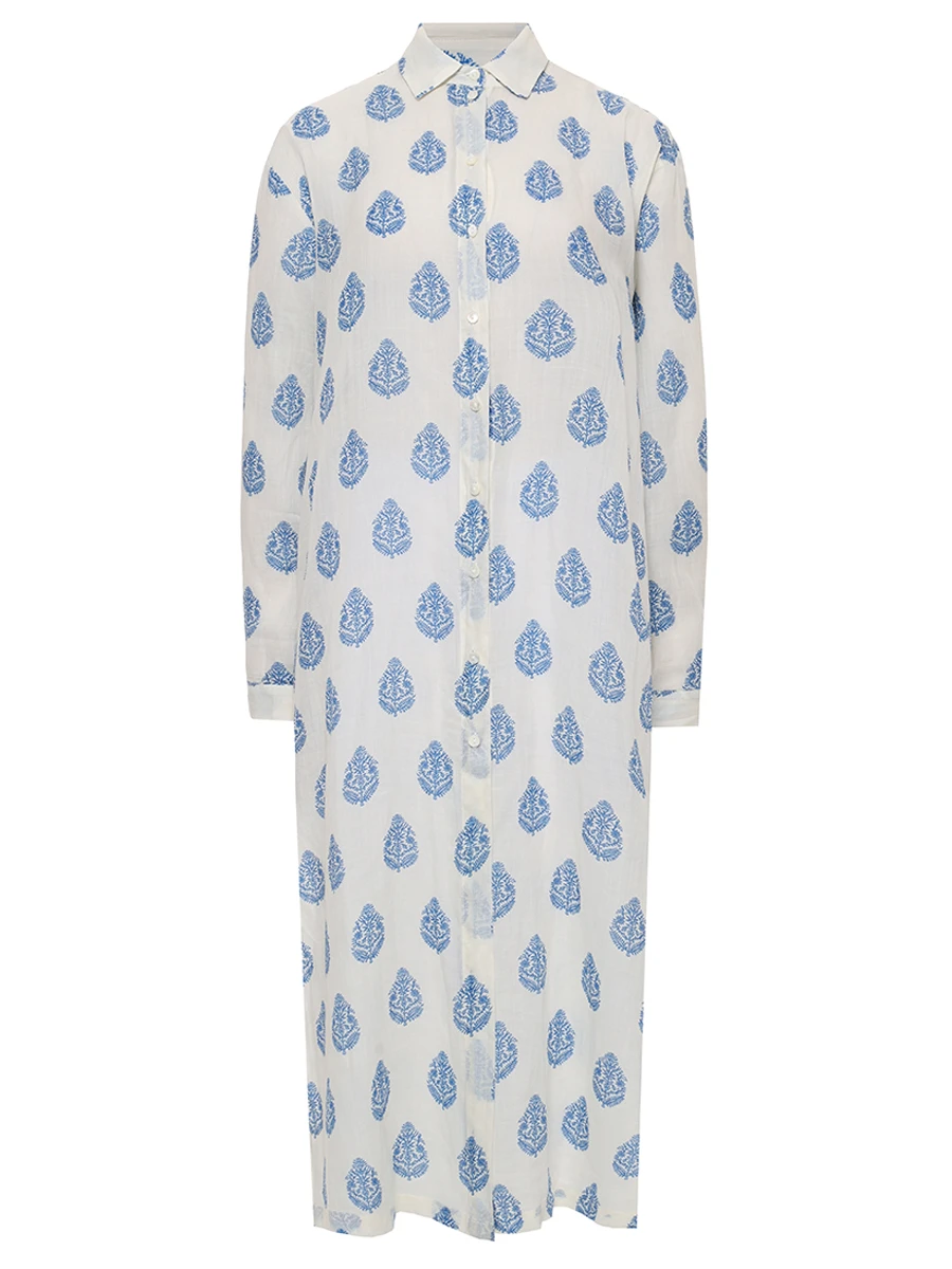 Платье хлопковое MC2 SAINT BARTH ADELINE - RAMIE LEAF PAISLEY 10 Белый 