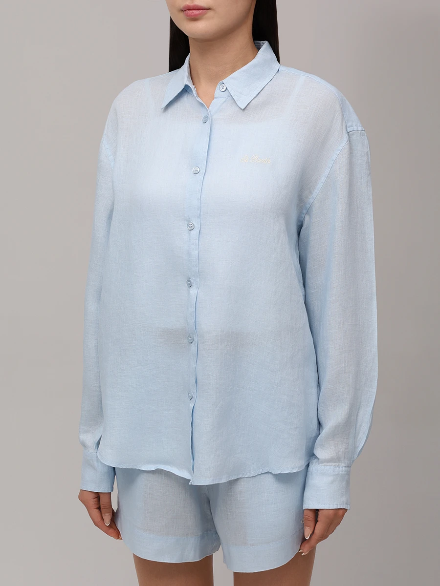 

Рубашка льняная, Голубой, MEREDITH - LINEN BEACH CLUB 31 EMB