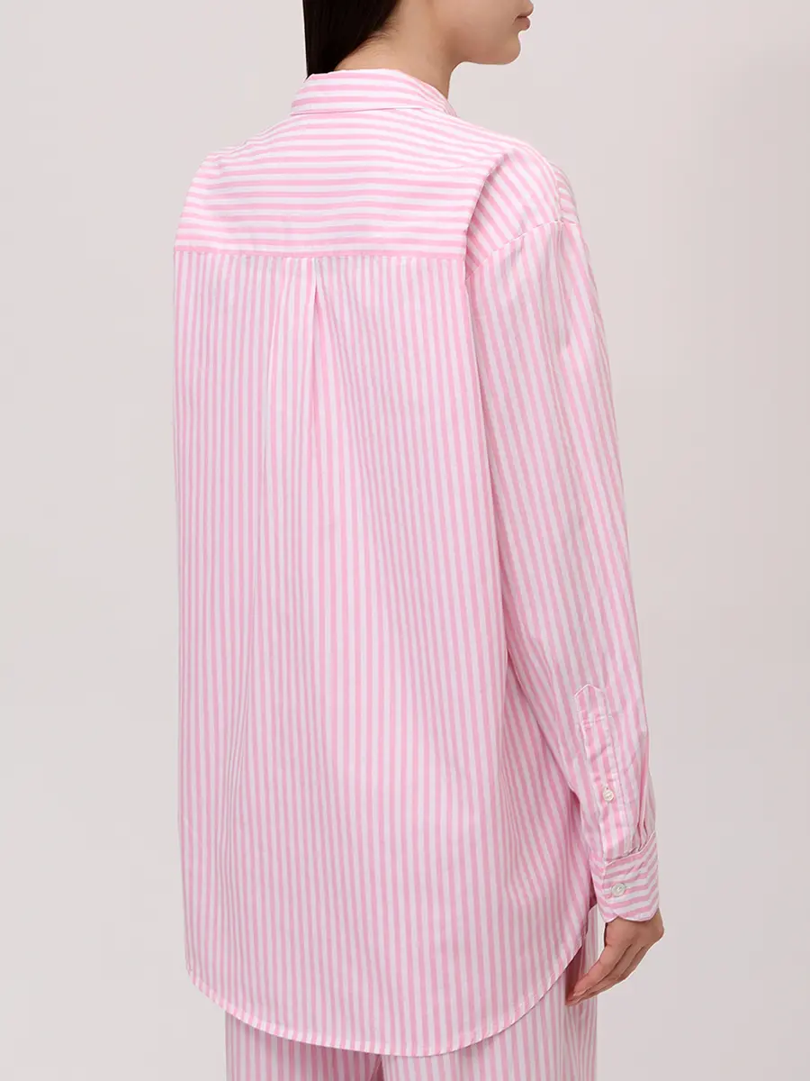 

Рубашка хлопковая, Розовый, BRIGITTE - POPELINE STRIPES V 21 EMB