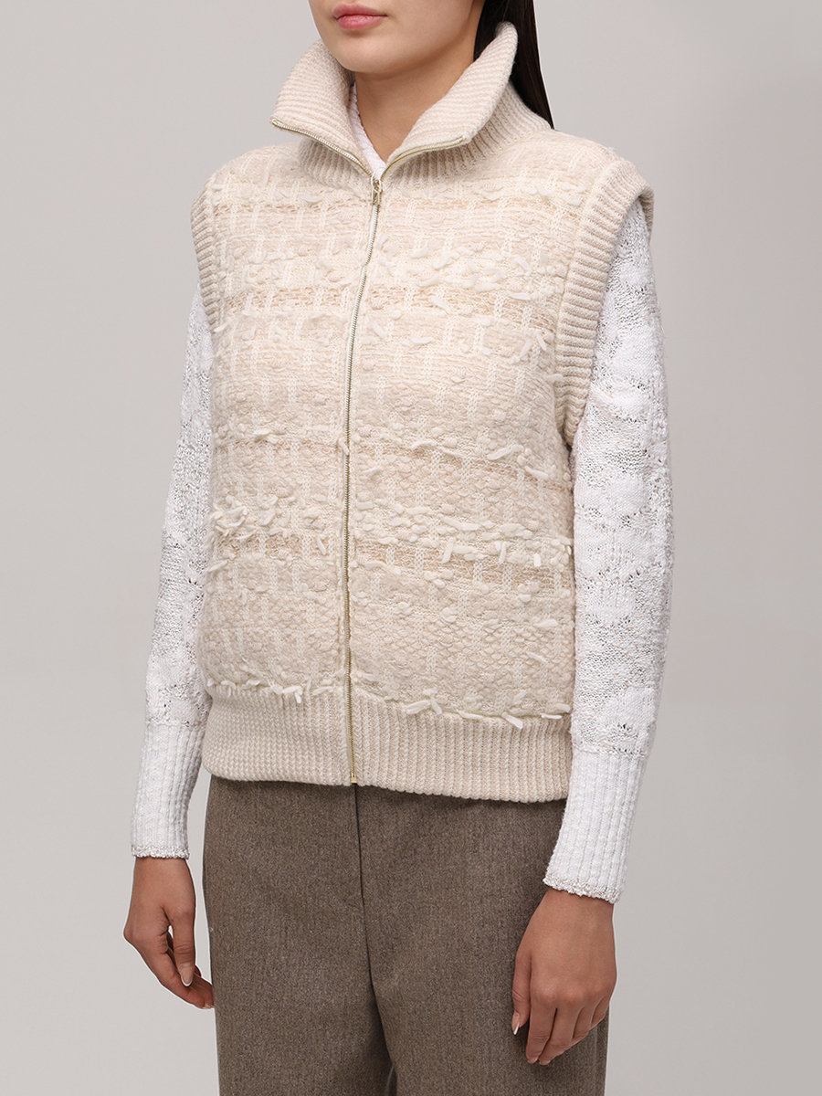Жилет шерстяной AND THE BRAND W26-V007-1002-102 Бежевый  Фото 4