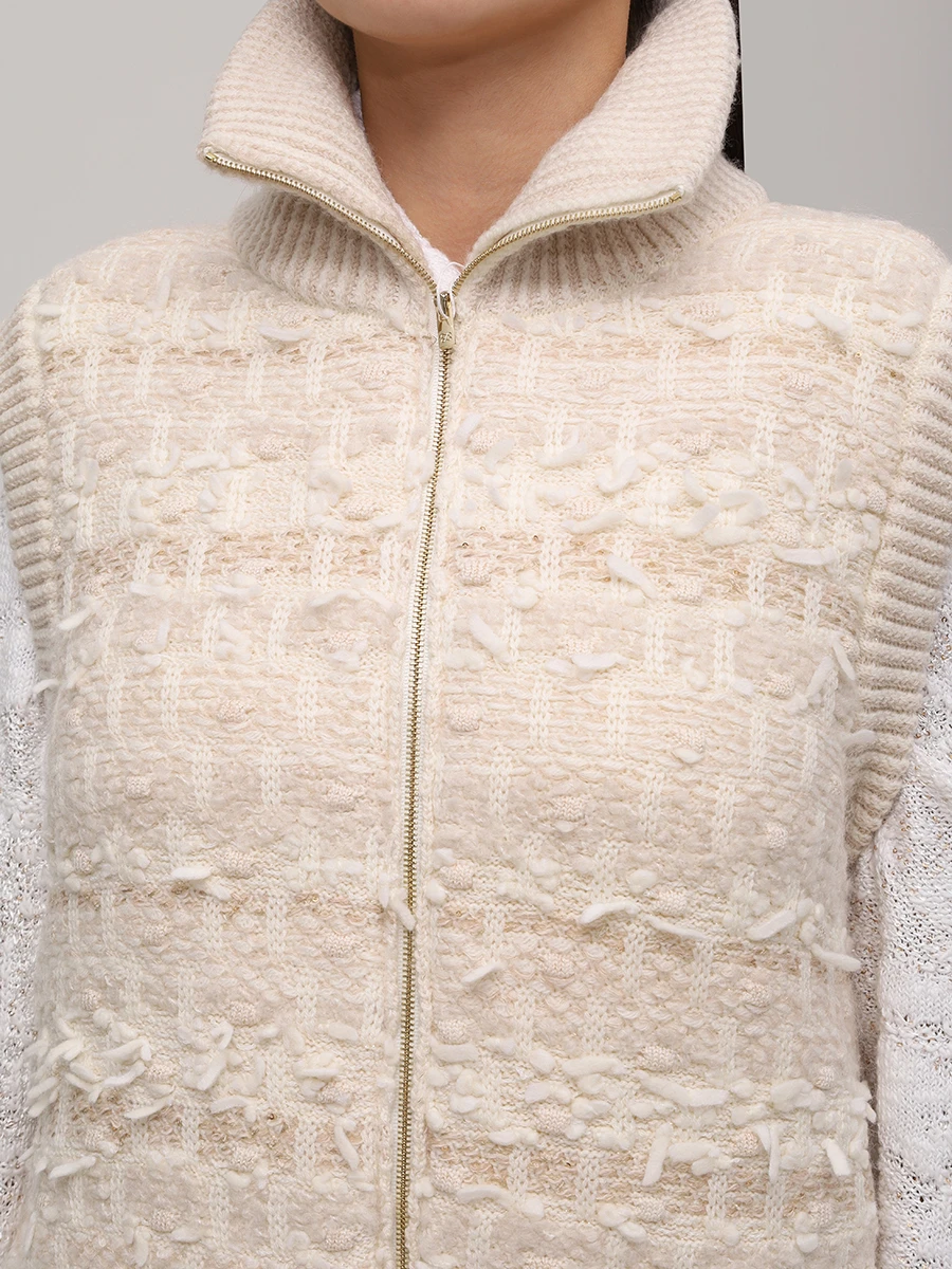 Жилет шерстяной AND THE BRAND W26-V007-1002-102 Бежевый  Фото 5