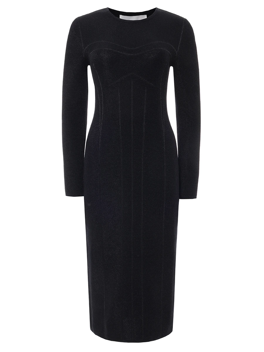 

Платье из шерсти и вискозы, Черный, W26-D049-1202-900