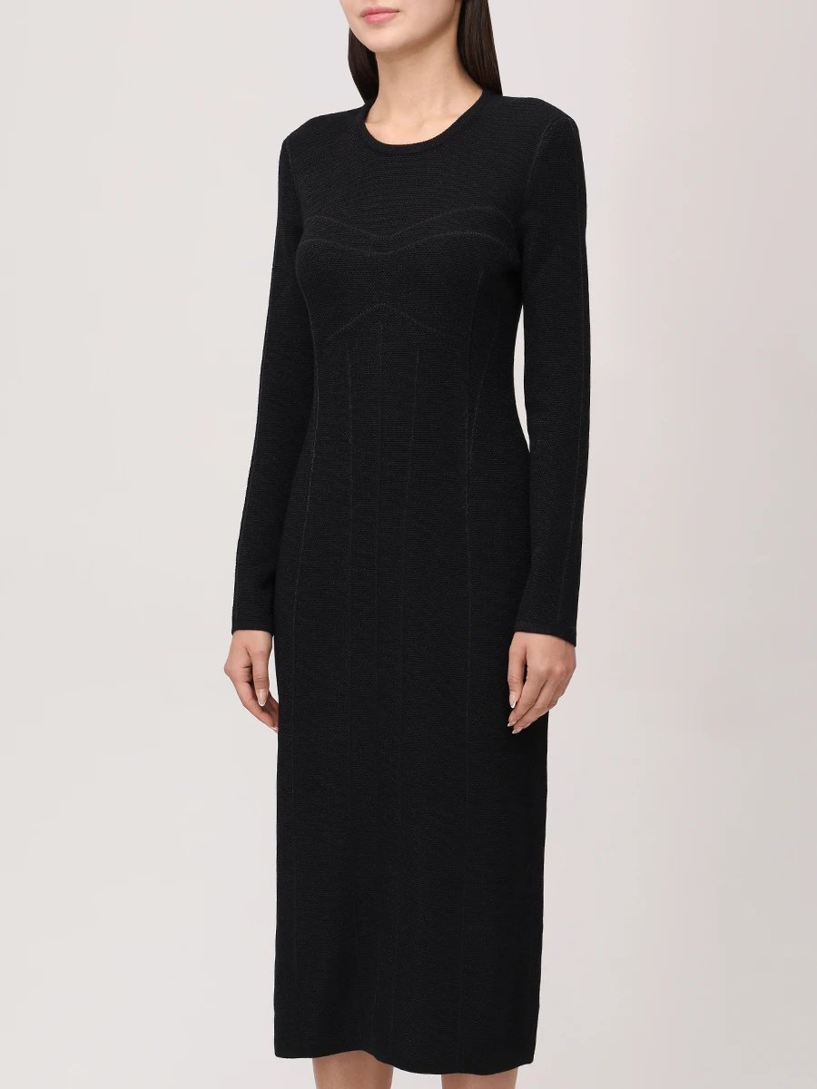 Платье из шерсти и вискозы AND THE BRAND W26-D049-1202-900 Черный  Фото 4