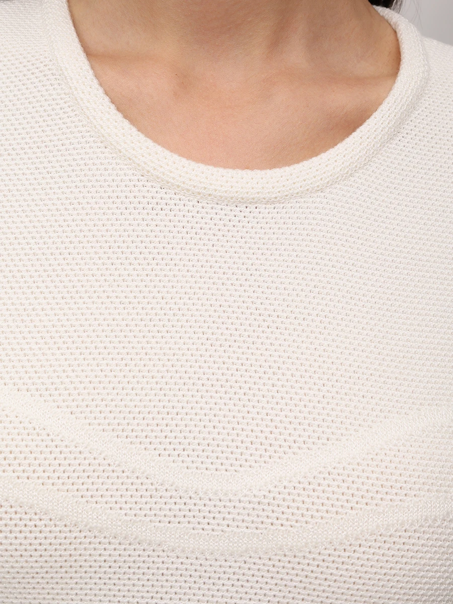 Платье из шерсти и вискозы AND THE BRAND W26-D050-1202-101 Молочный Белый  Фото 5