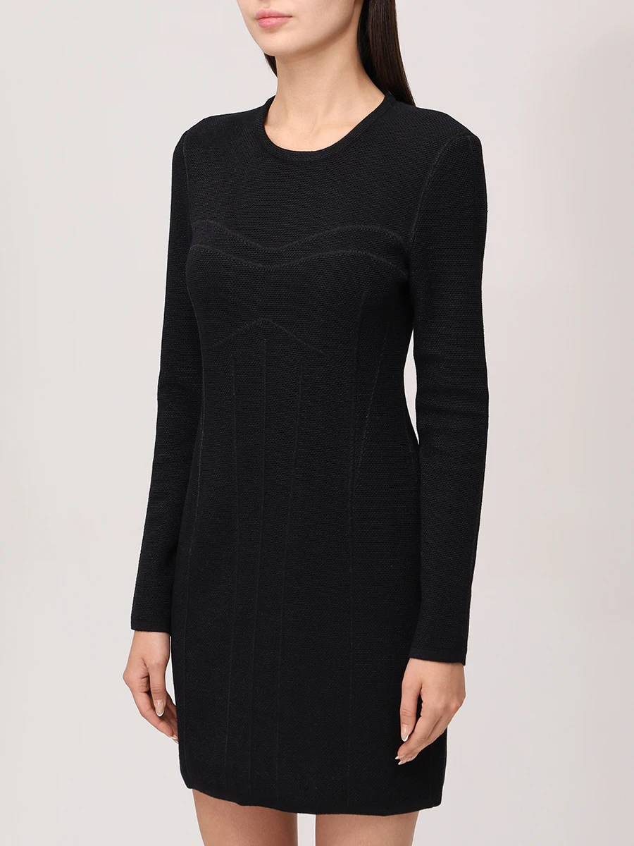 

Платье из шерсти и вискозы, Черный, W26-D050-1202-900