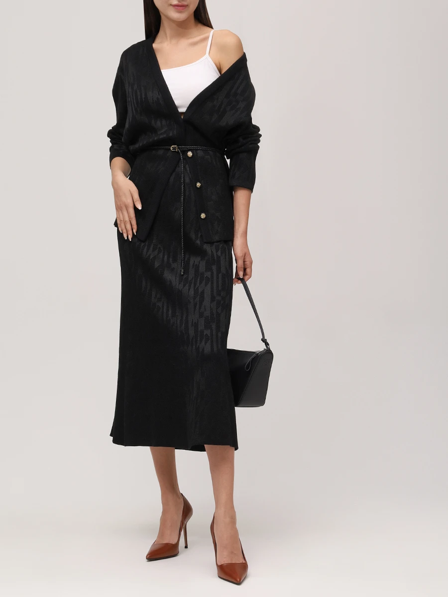 Кардиган из шерсти и вискозы AND THE BRAND W26-CJ042-1202-900 Черный  Фото 2