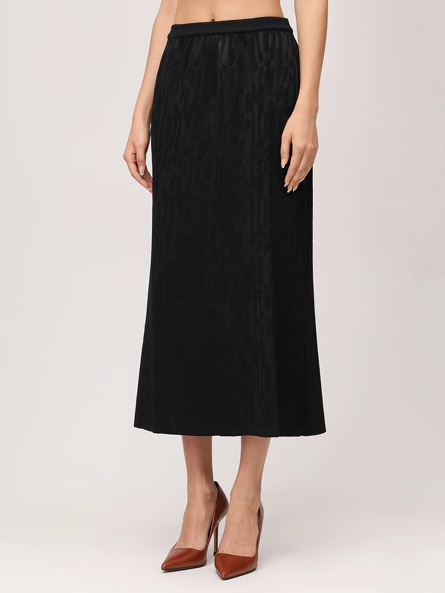 Юбка шерстяная AND THE BRAND W26-SK045-1202-900 Черный  Фото 4