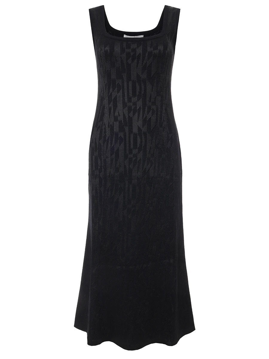 

Платье из шерсти и вискозы, Черный, W26-D048-1202-900