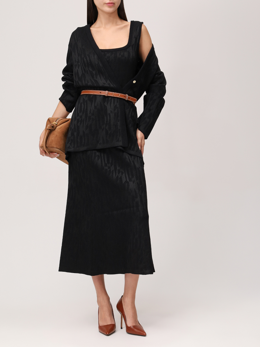 

Платье из шерсти и вискозы, Черный, W26-D048-1202-900