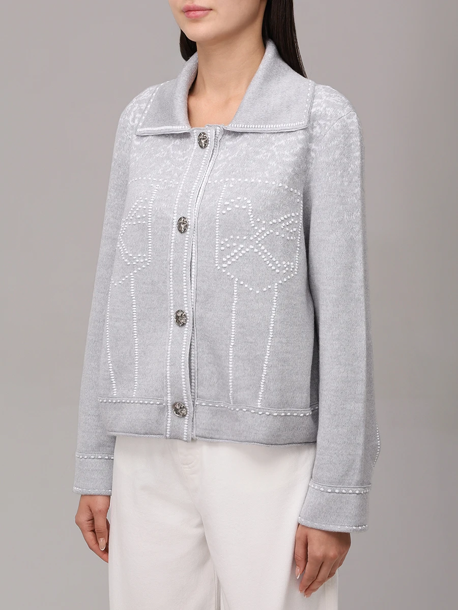 Жакет шерстяной AND THE BRAND W26-JT031-1202-901 Серый  Фото 4