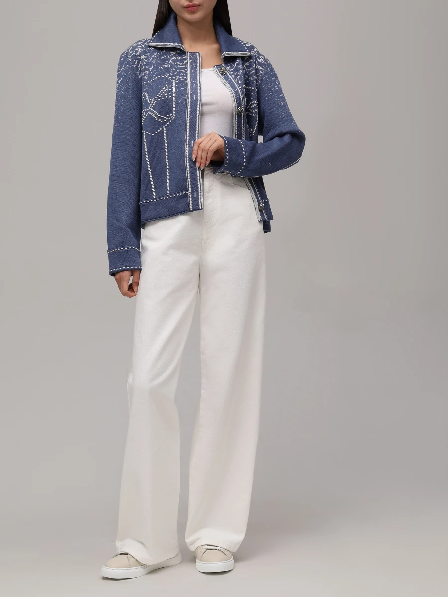 Жакет шерстяной AND THE BRAND W26-JT029-1202-419 Синий  Фото 2