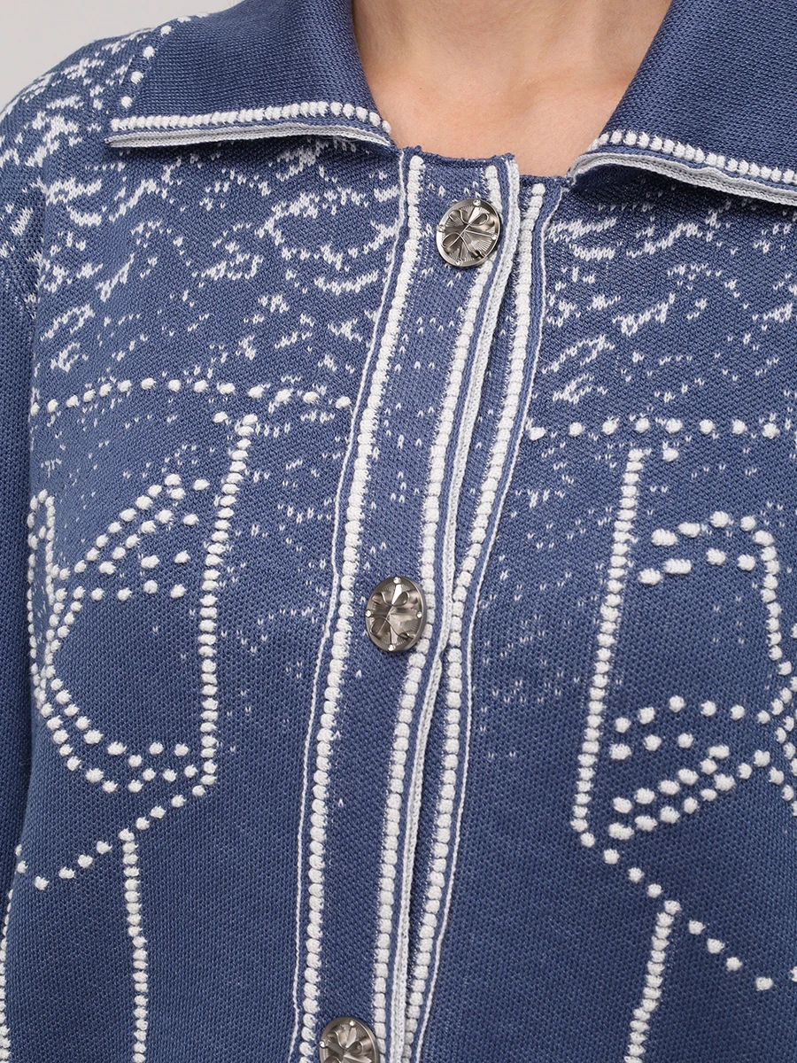 Жакет шерстяной AND THE BRAND W26-JT029-1202-419 Синий  Фото 5