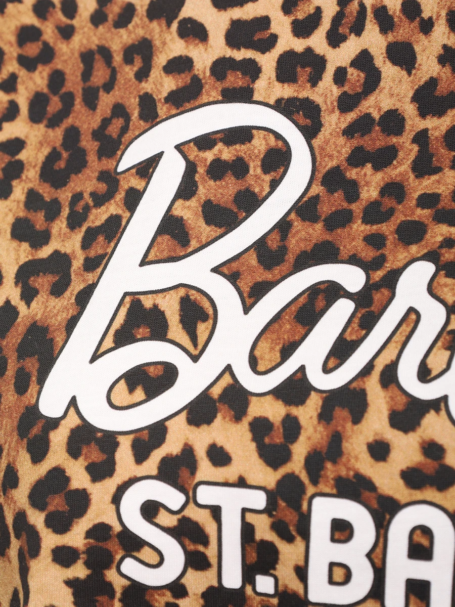 Футболка хлопковая MC2 SAINT BARTH MALIA - BARBIE SB SAND LEOPARD Анималистичный принт  Фото 6