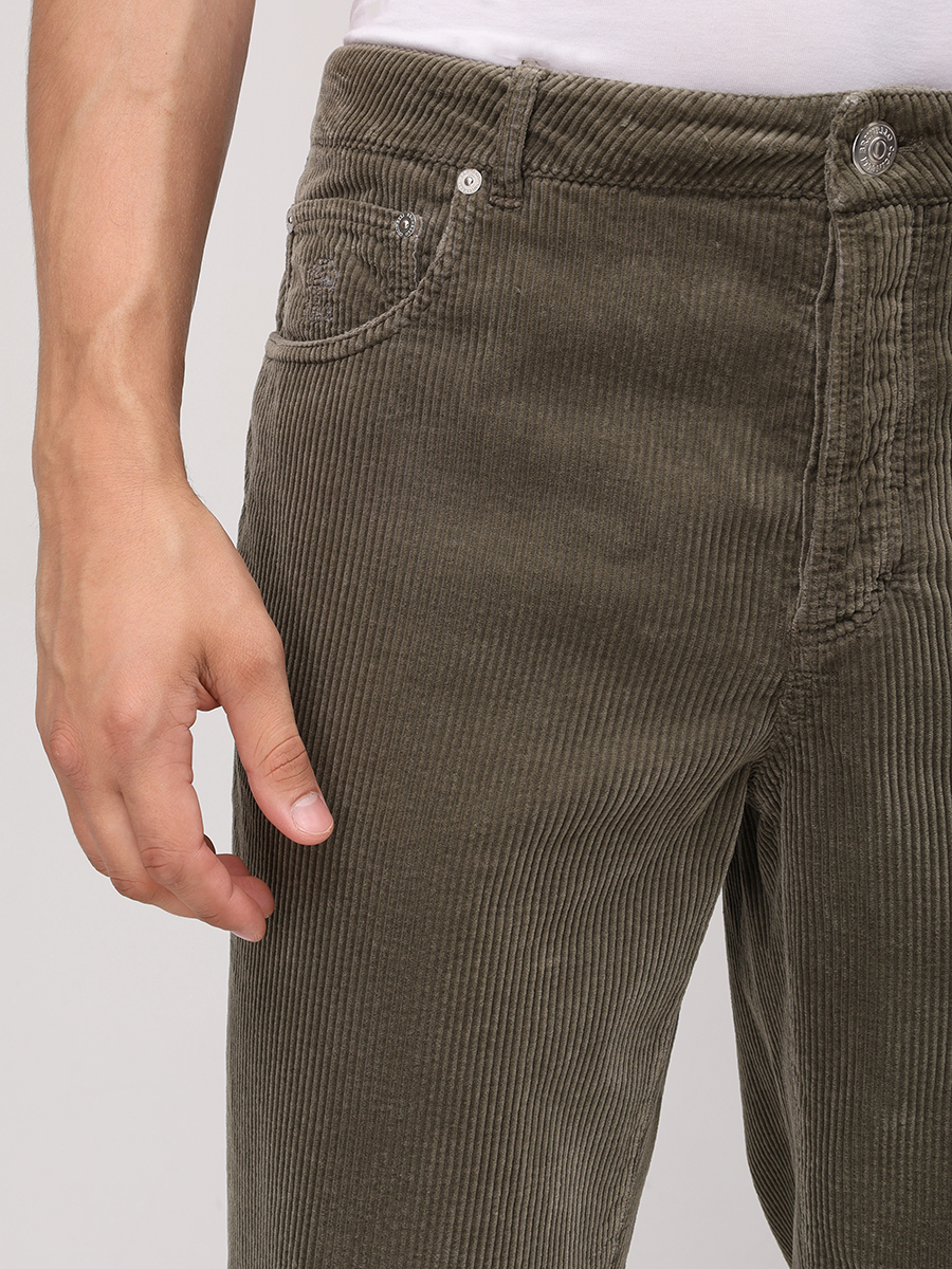 Брюки Traditional Fit вельветовые BRUNELLO CUCINELLI M280UF1010  C6027 Зеленый  Фото 4