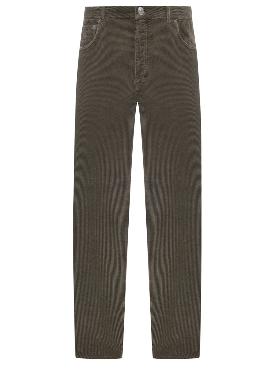 Брюки Traditional Fit вельветовые BRUNELLO CUCINELLI M280UF1010  C6027 Зеленый 
