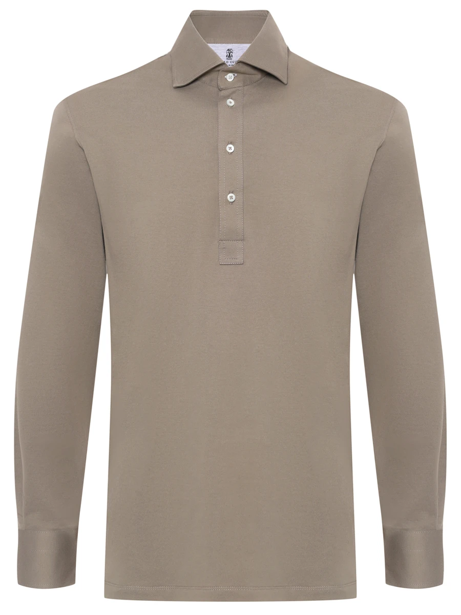 Поло хлопковое BRUNELLO CUCINELLI M0B133914 C2222 Зеленый 