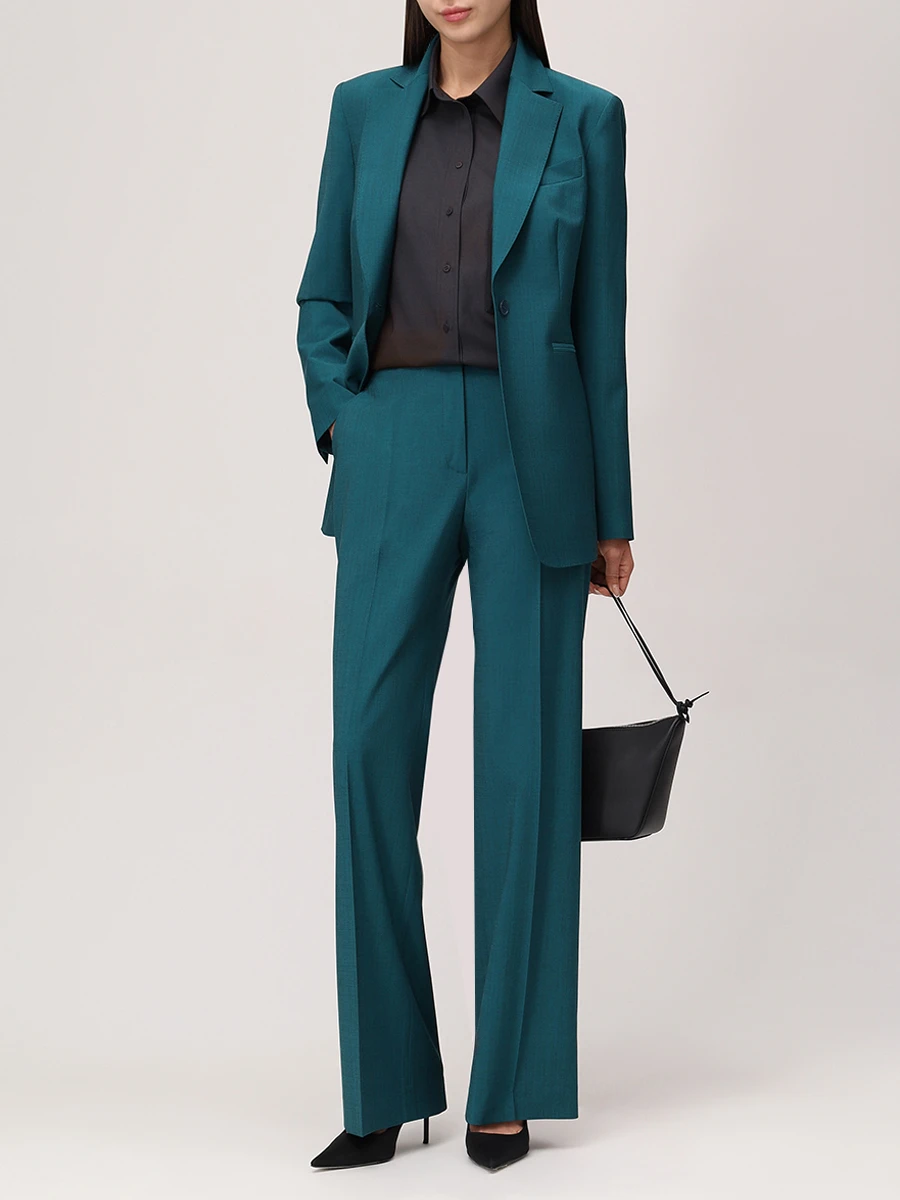 Брюки однотонные VASSA&CO G258745-1145C72 (170) Зеленый  Фото 2