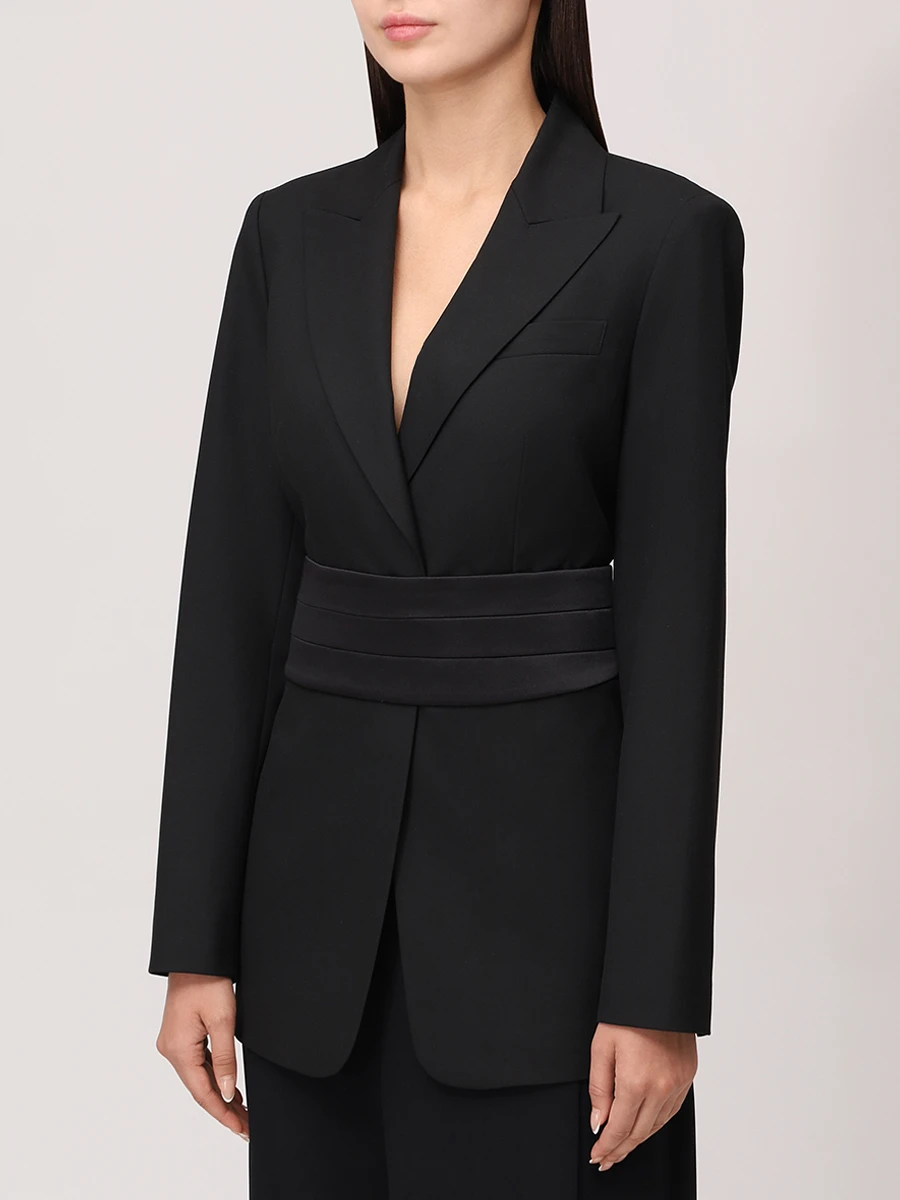 Жакет однотонный VASSA&CO V255460-1223C99 (170) Черный  Фото 4