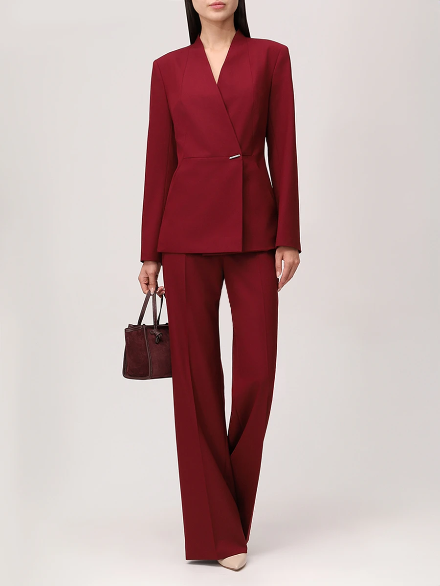 Брюки однотонные VASSA&CO V258688-1223C44 (170) Бордовый  Фото 2