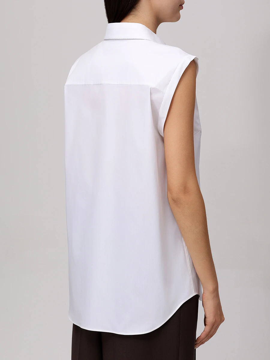 Рубашка хлопковая BRUNELLO CUCINELLI MP091MA616 C159 Белый  Фото 3