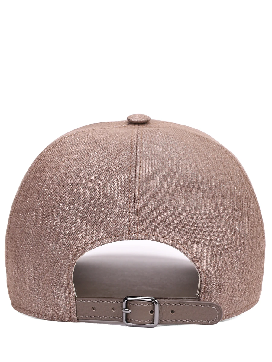 Бейсболка изо льна и шерсти BRUNELLO CUCINELLI MCAP90062P C004 Коричневый  Фото 2