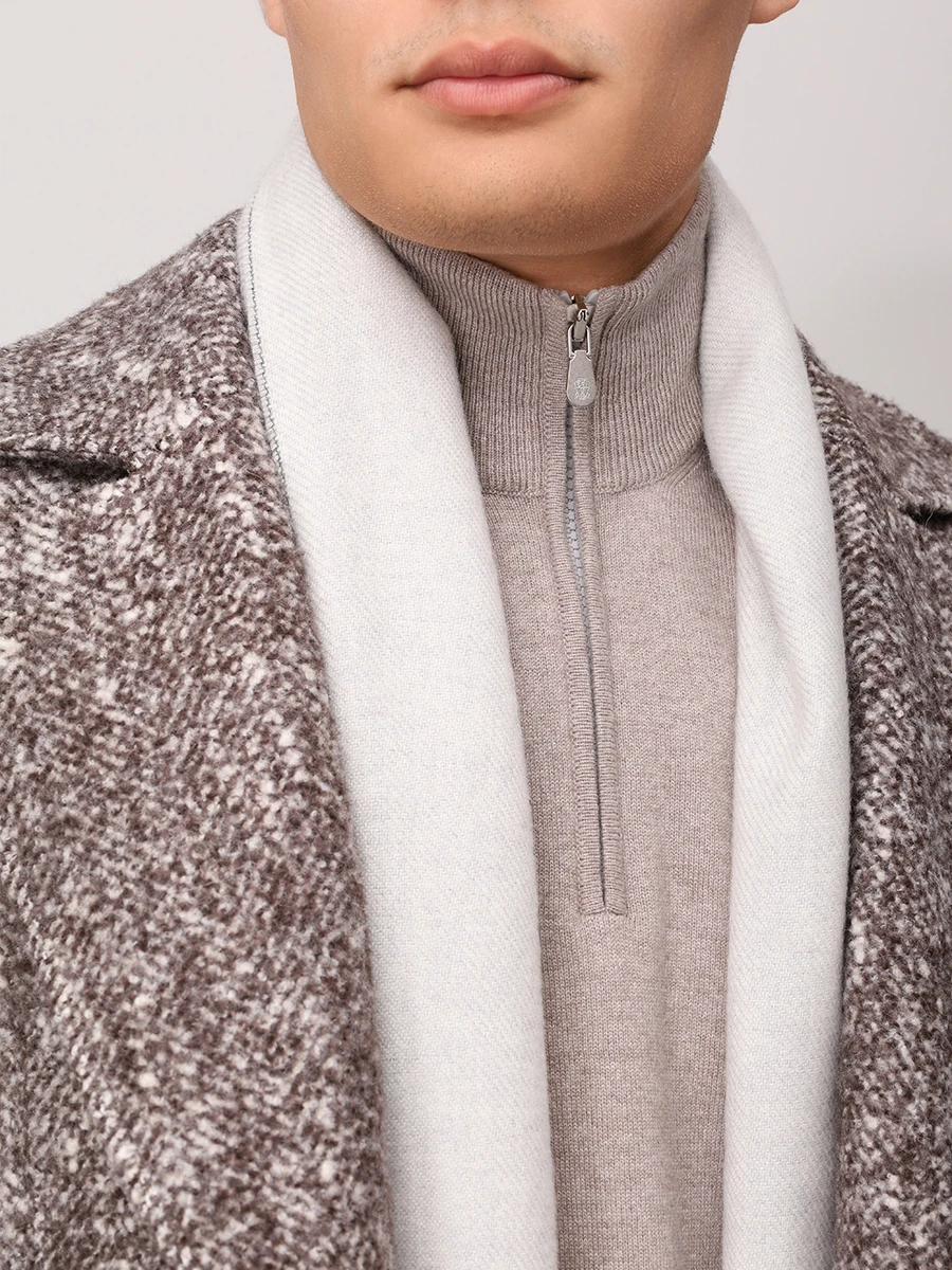 Шарф из шерсти и кашемира BRUNELLO CUCINELLI MSC666AG CD061 Синий  Фото 2