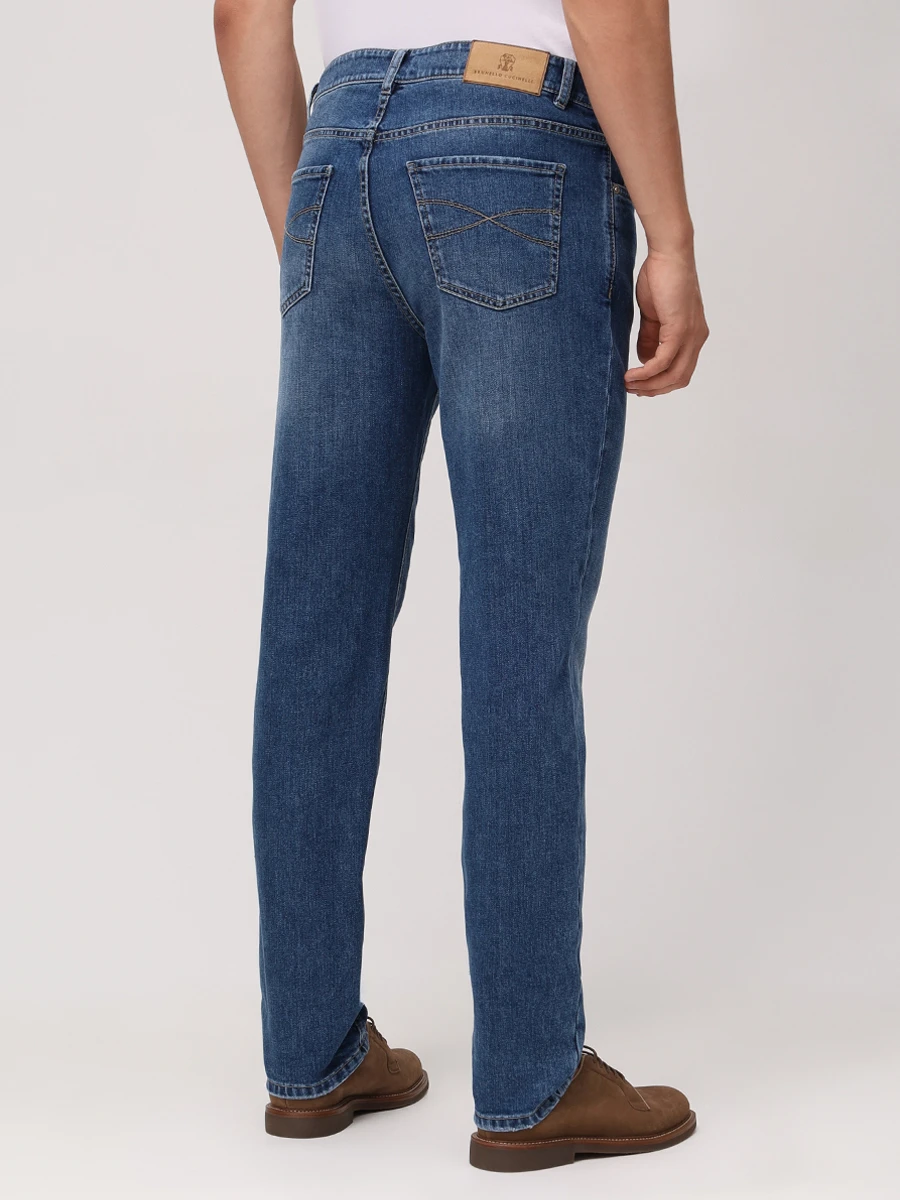 Джинсы Traditional Fit хлопковые BRUNELLO CUCINELLI M283PD3210 C1471 Синий  Фото 3