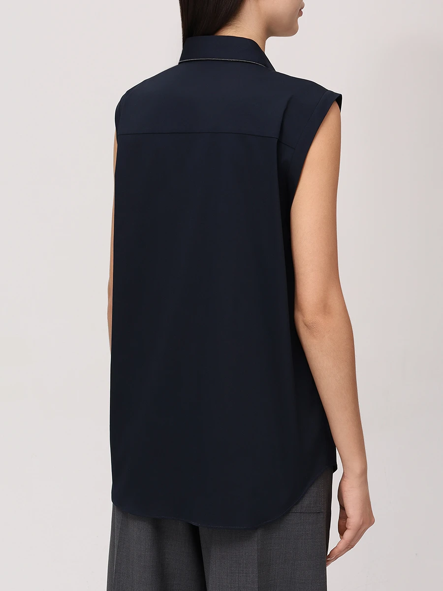 Рубашка хлопковая BRUNELLO CUCINELLI MP091MA616 C7186 Черный  Фото 3