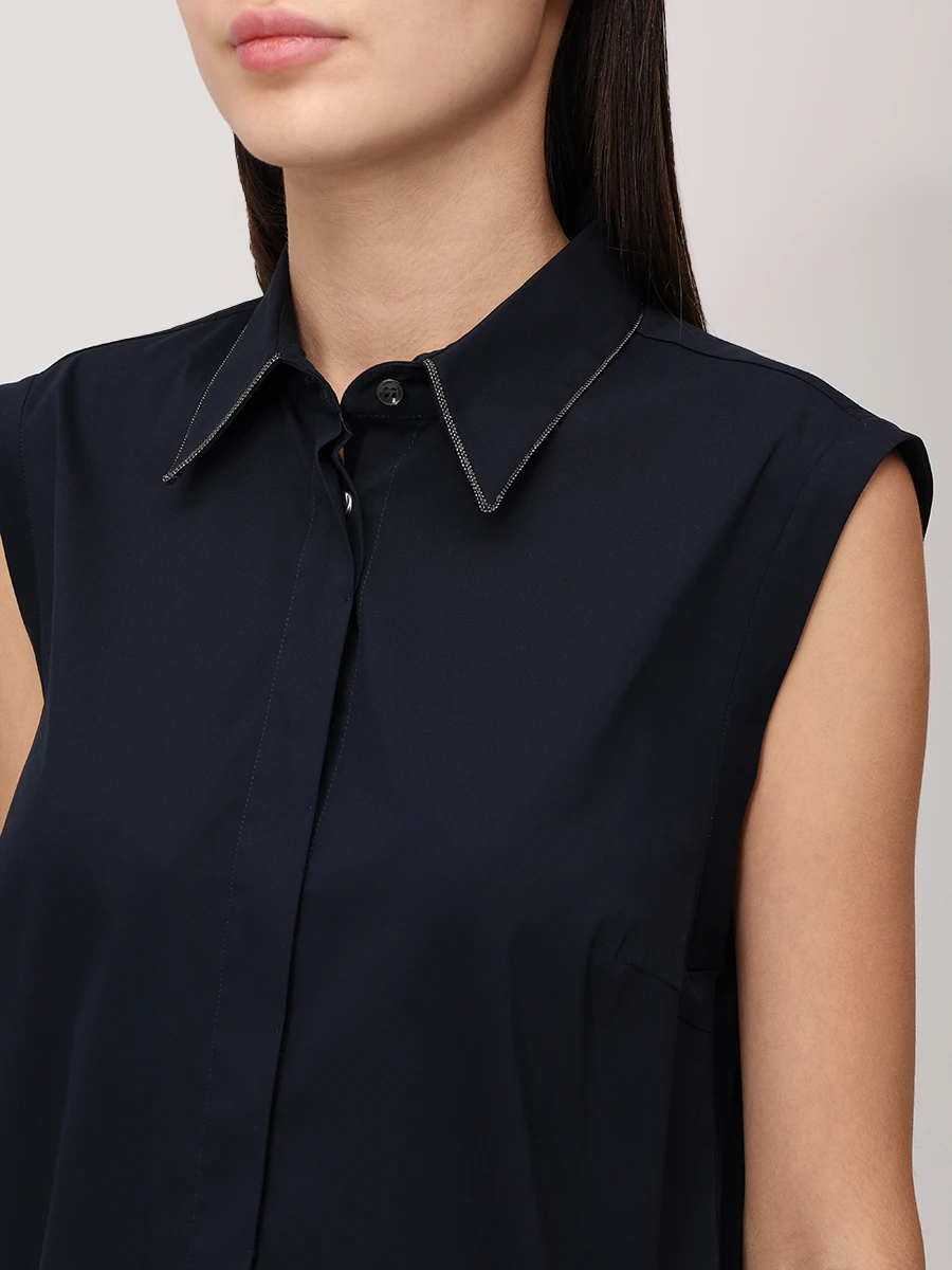 Рубашка хлопковая BRUNELLO CUCINELLI MP091MA616 C7186 Черный  Фото 5