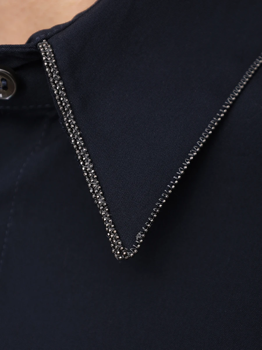 Рубашка хлопковая BRUNELLO CUCINELLI MP091MA616 C7186 Черный  Фото 6