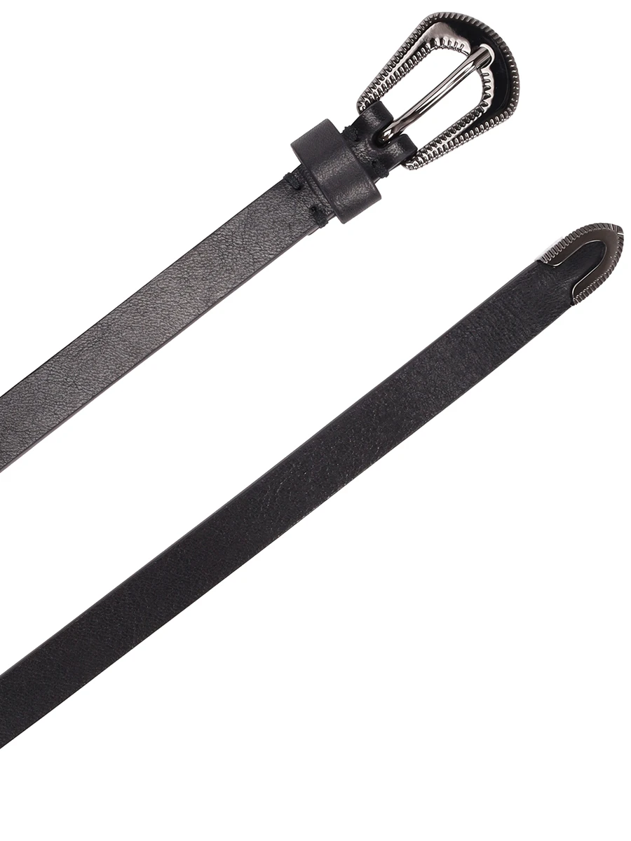 Ремень кожаный BRUNELLO CUCINELLI M0VLXC128P C101 Черный  Фото 3