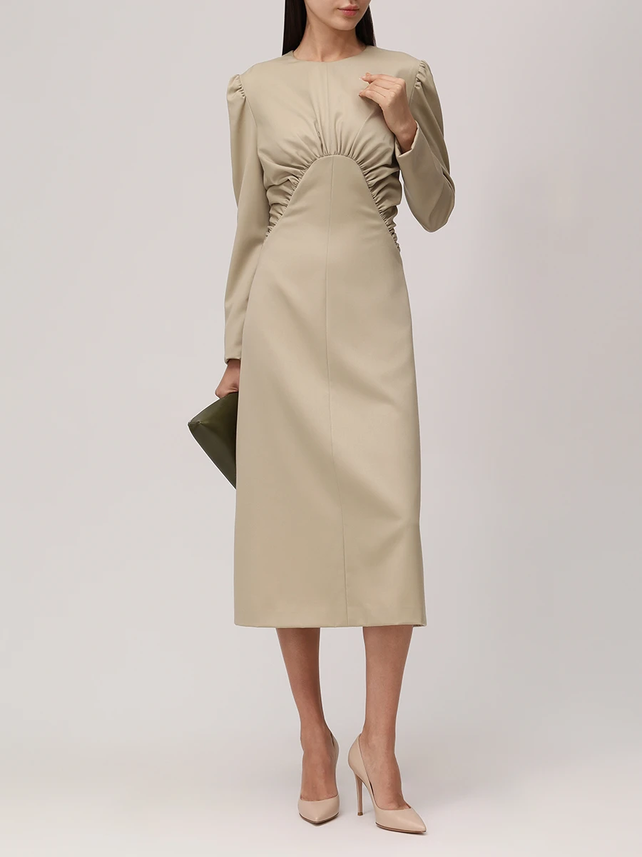 Платье шерстяное AMMONIT AM.D05.3001.101 Бежевый  Фото 2