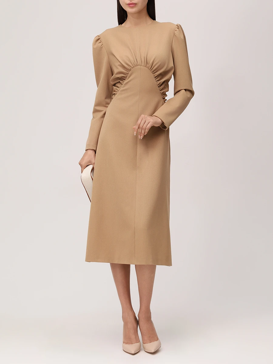 Платье с драпировкой AMMONIT AM.D05.9016.801 Коричневый  Фото 2