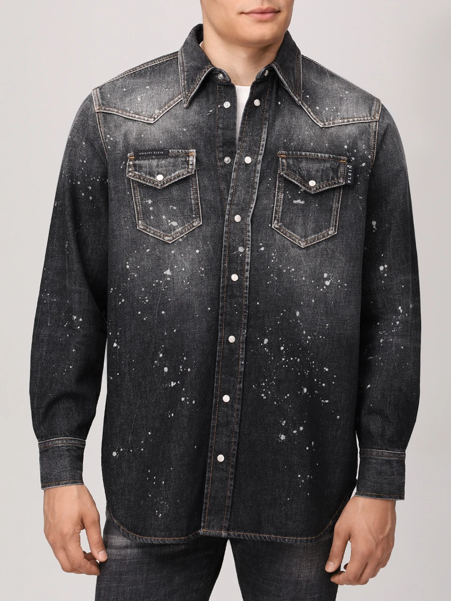 Рубашка джинсовая PHILIPP PLEIN MDP0252/02 Черный  Фото 4