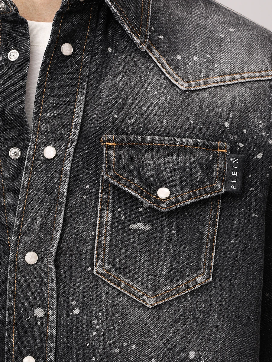 Рубашка джинсовая PHILIPP PLEIN MDP0252/02 Черный  Фото 5