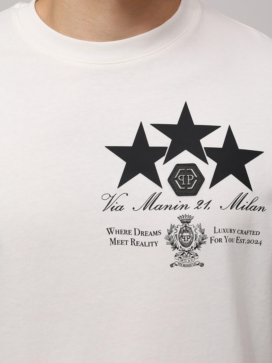 Футболка хлопковая PHILIPP PLEIN MTK8478/01 Белый  Фото 5