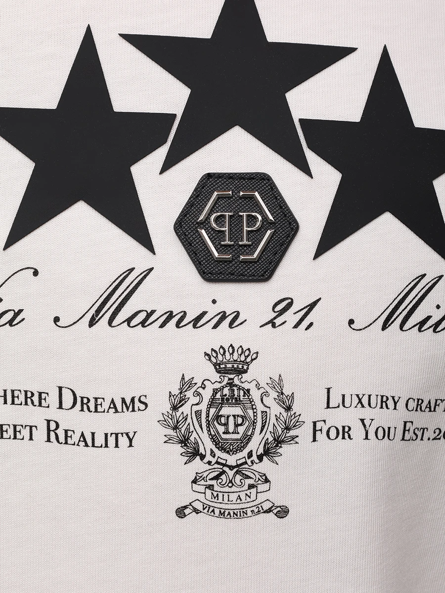 Футболка хлопковая PHILIPP PLEIN MTK8478/01 Белый  Фото 6