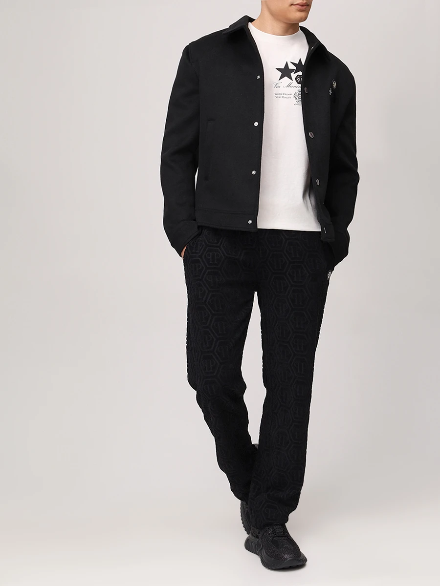 Брюки хлопковые PHILIPP PLEIN MJT2658/02 Черный  Фото 2