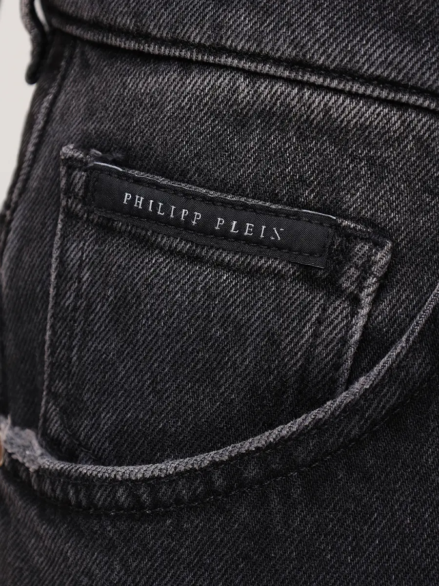 Джинсы хлопковые PHILIPP PLEIN WDT2826/02LN Черный  Фото 6