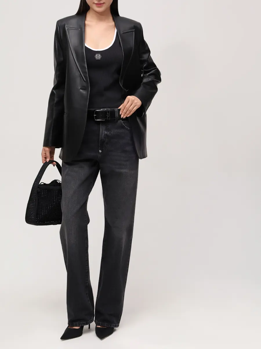 Майка хлопковая PHILIPP PLEIN WTK3737/02 Черный  Фото 2