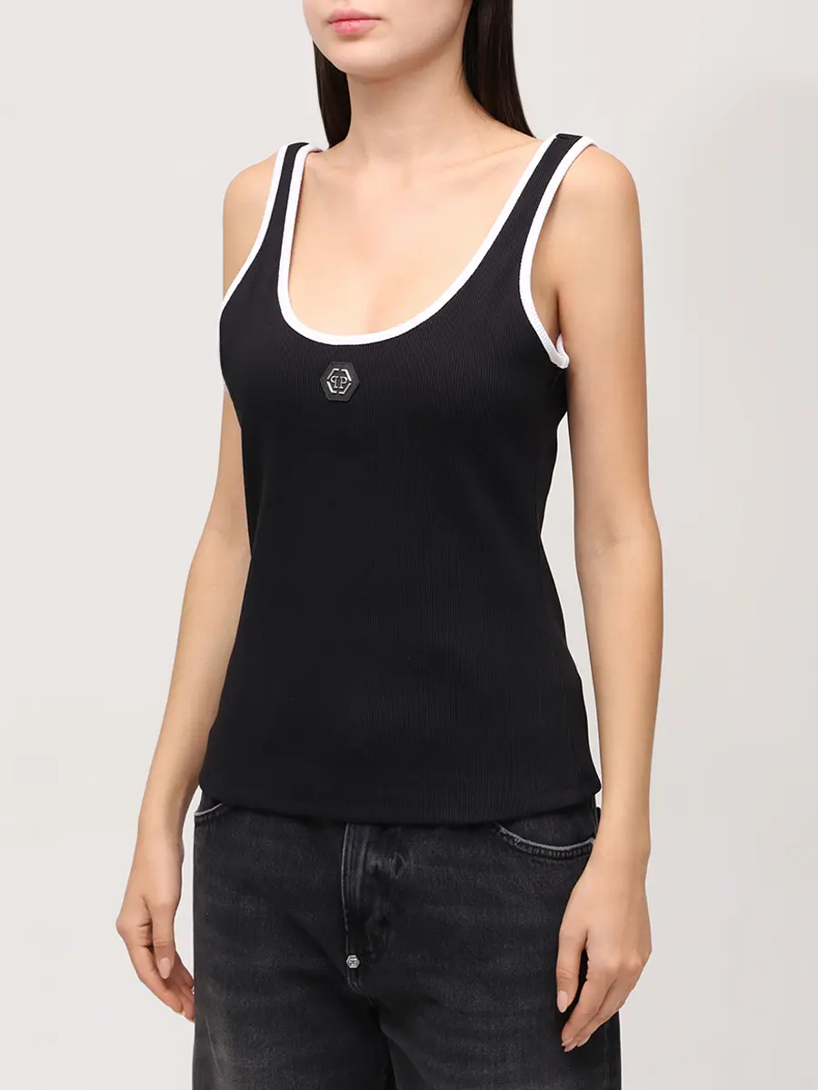 Майка хлопковая PHILIPP PLEIN WTK3737/02 Черный  Фото 4