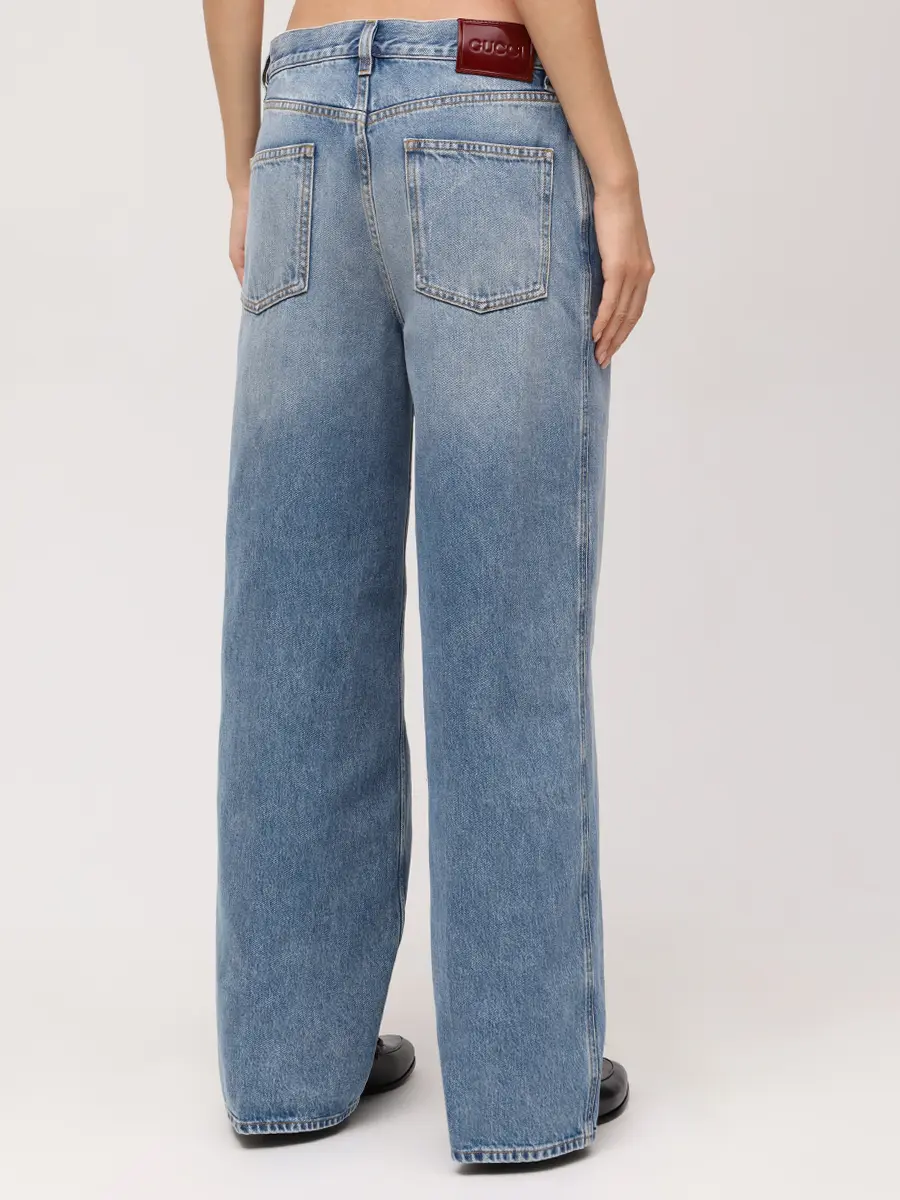 Джинсы хлопковые GUCCI 816971XDC7S4009 Голубой  Фото 3