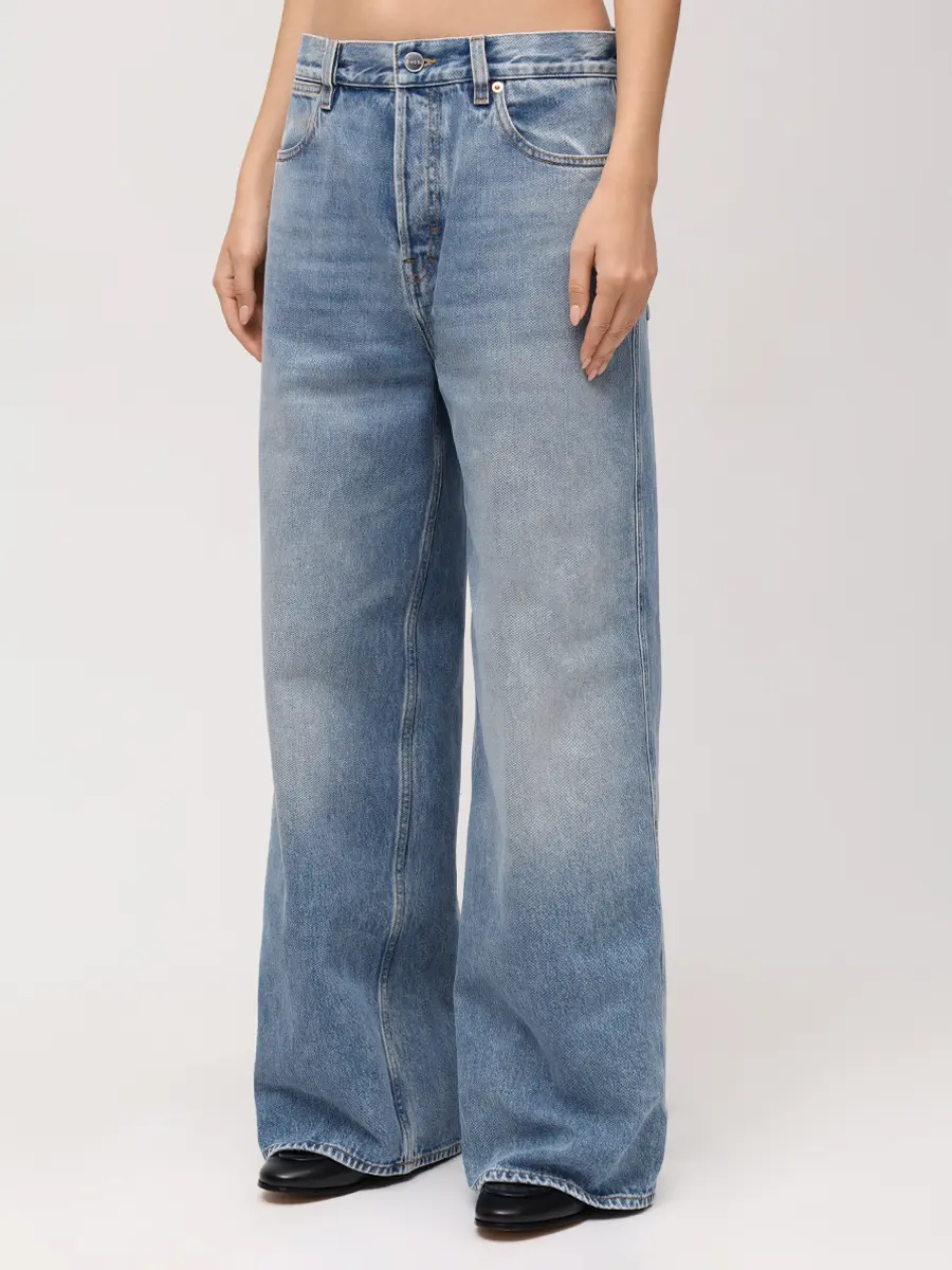 Джинсы хлопковые GUCCI 816971XDC7S4009 Голубой  Фото 4